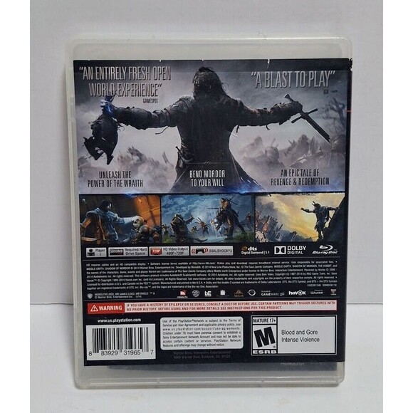 2014 MONOLITH SONY PLAYSTATION 3 PS3 MIDDLE EARTH SHADOW OF MORDOR CIB - Picture 2 of 4